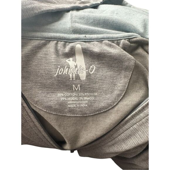 Johnnie-O mens 1/4Zip Striped Performance Pullover – Light Gray, Size medium - Picture 5 of 5